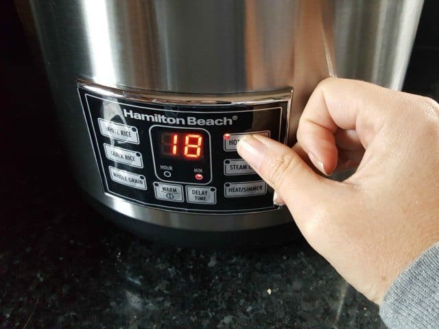 Set rice cooker for hot cereals
