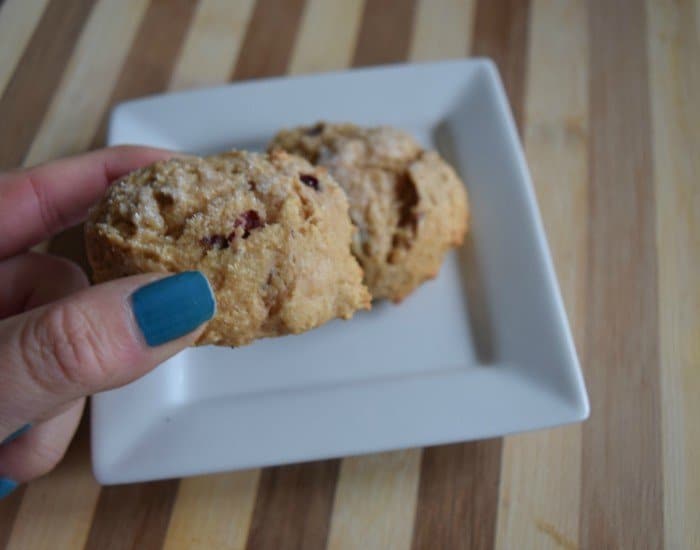 Eating cherry yogurt breakfast cookies