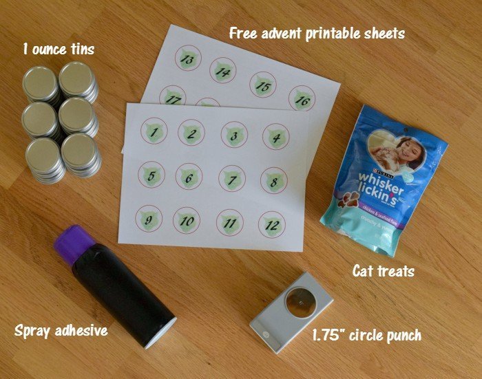 Items for DIY pet advent calendar