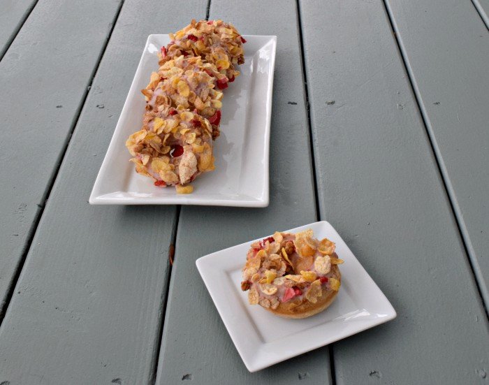 Perfect homemade strawberry cereal topped donuts