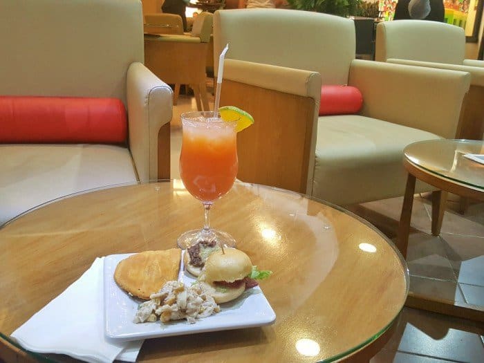 Snacks in the Mobay Lounge for arrivals