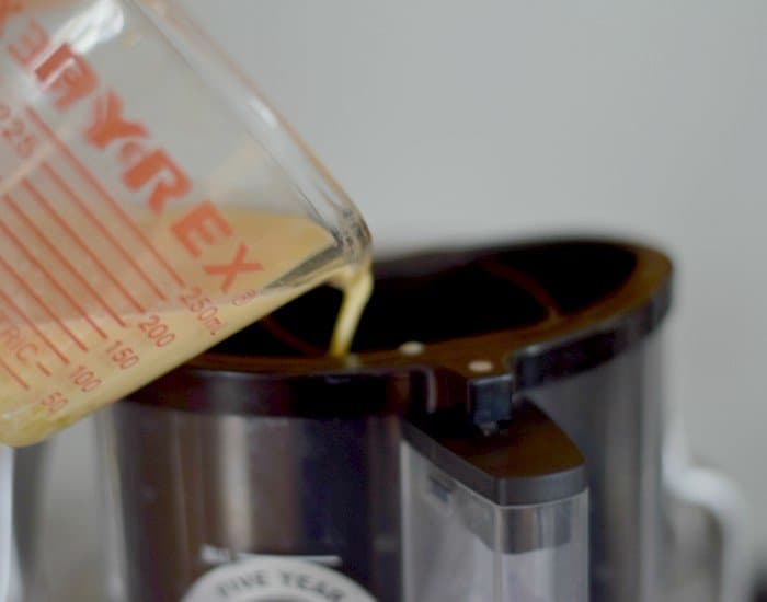 Add liquids through the food processor chute