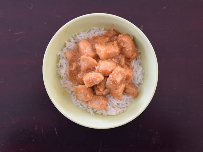 Bowl of Instant Pot Honey Bourbon Chicken new recipe