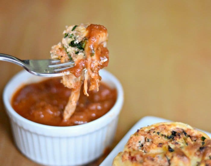 Perfect bite of pizza rolls