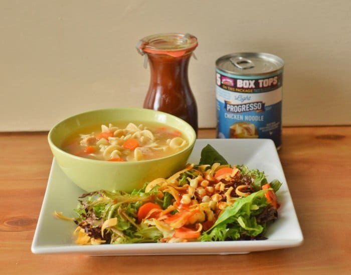 Soup and salad dinner with easy bbq vinaigrette recipe