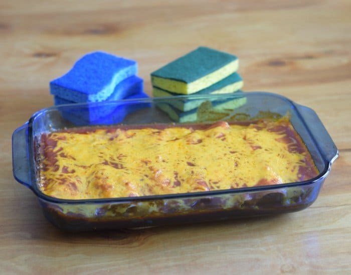 Baked easy chicken enchiladas until bubbly