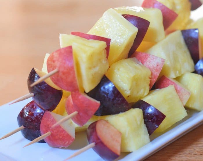 Fruit ready to grill for a healthy summer dessert