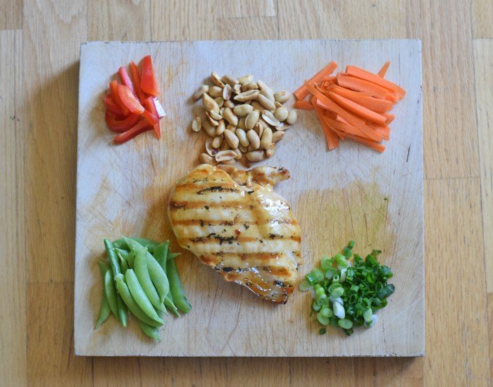 Ingredients for homemade kung pao chicken salad recipe