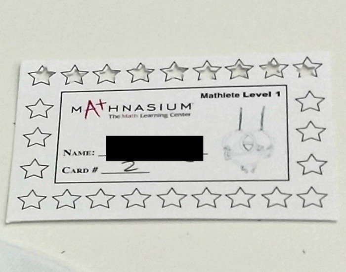 Mathnasium motivation sticker card