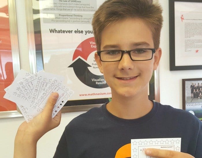 Celebrating accomplishment at Mathnasium in Palatine with all the Mathnasium benefits he gained