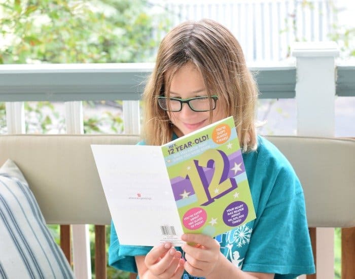 Enjoying the perfect birthday card