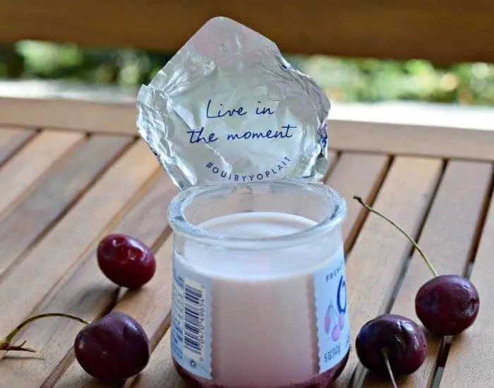 Oui Yogurt has great sayings inside the lid