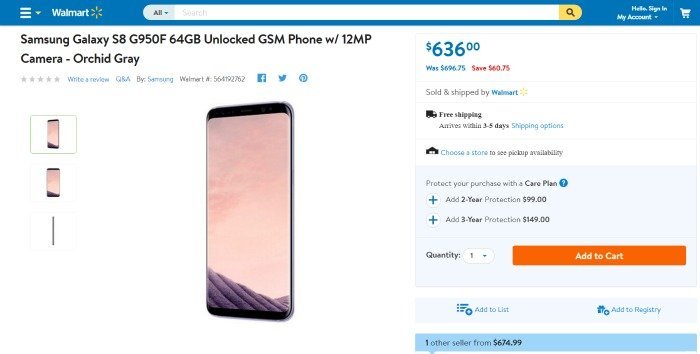 Purchasing the Samsung S8