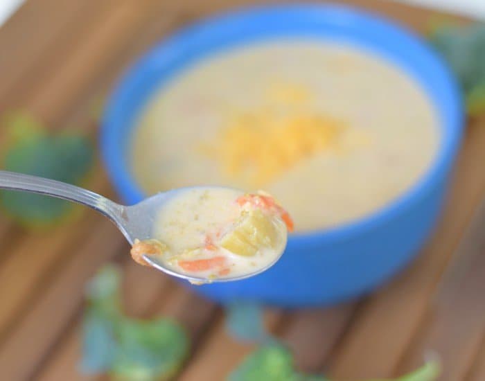 Winter comfort food cheddar broccoli soup