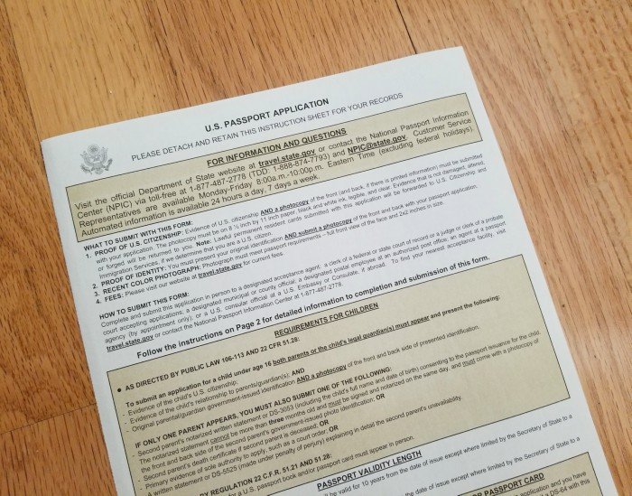 US Passport application