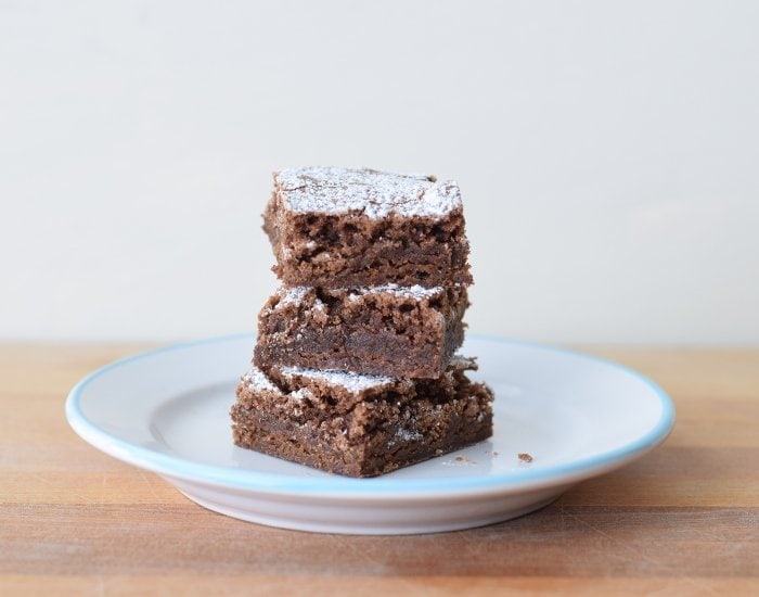 Plate of perfect homemade brownies