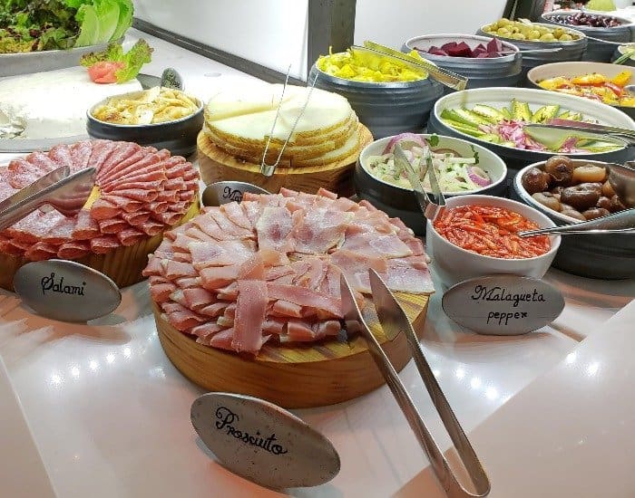 Texas de Brazil meat and cheese salad bar
