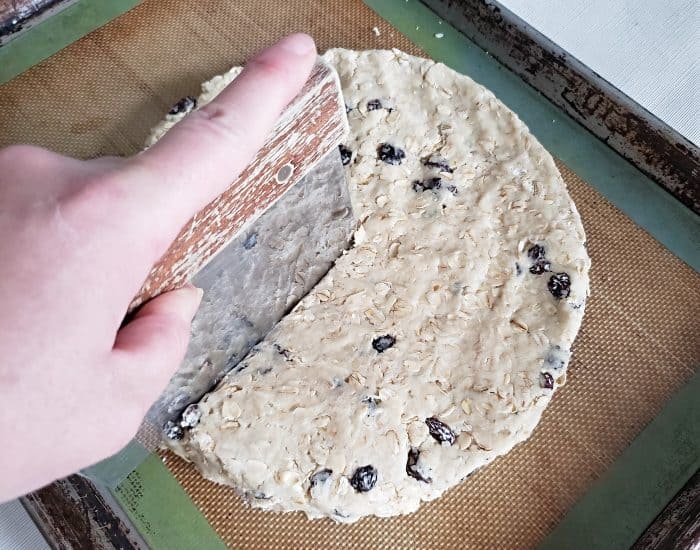 Cut dough into triangles