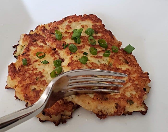 Cut into potato pancakes