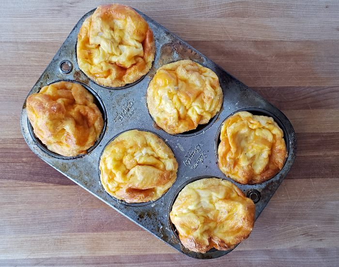 Pan of egg muffins
