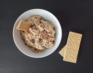 Bowl of edible s'mores cookie dough