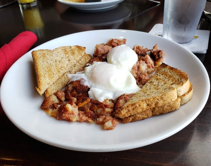 Ground round corned beef hash