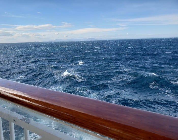 Rough seas on a cruise ship
