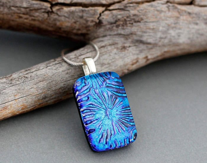 Blue glass necklace