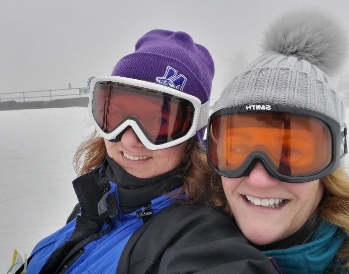 Skiing with a friend