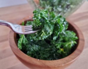 Bite of kale salad