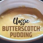 Closeup of classic butterscotch pudding