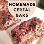Closeup of cereal bars on a white tray