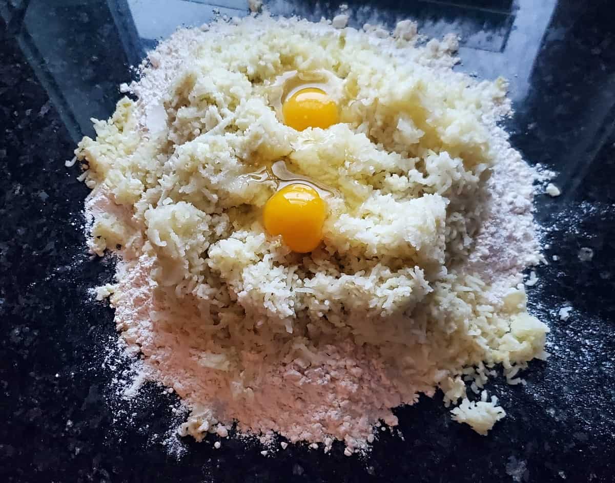 Gnocchi ingredients ready to be mixed