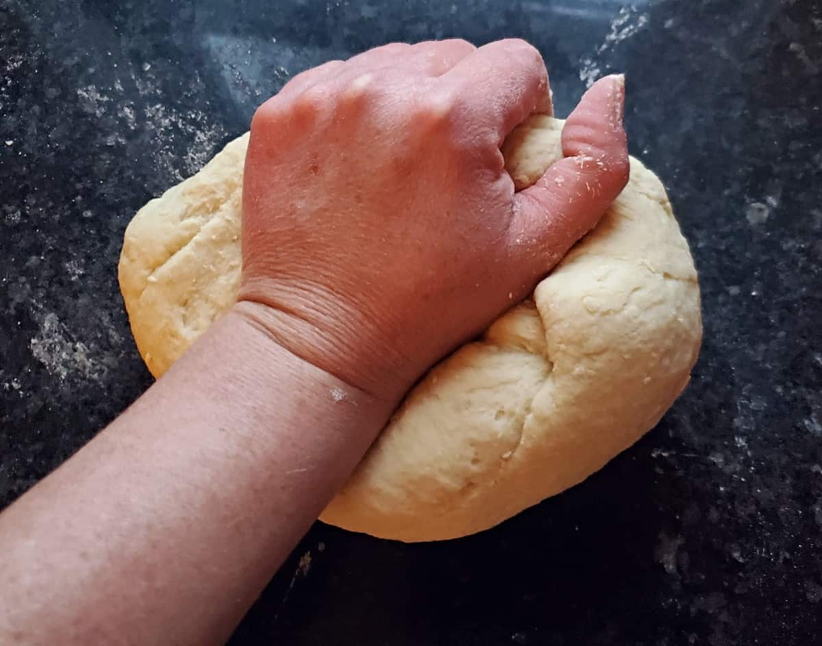 Knead gnocchi dough until smooth