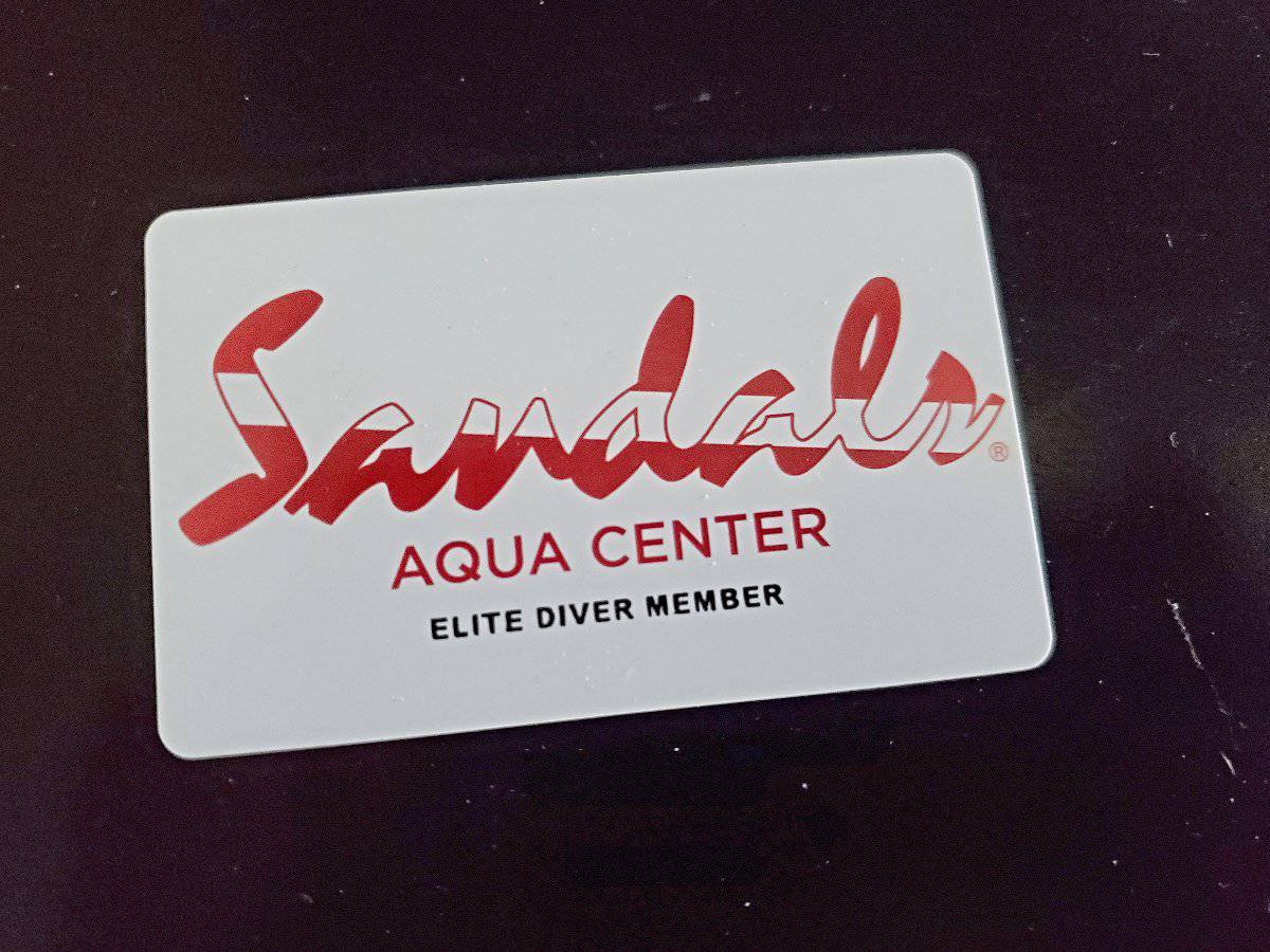 Sandals Elite Diver Card.