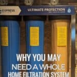 Image shows Closeup of Express Water system with text why you may need a whole home filtration system.