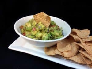 Image shows the best chunky guacamole.