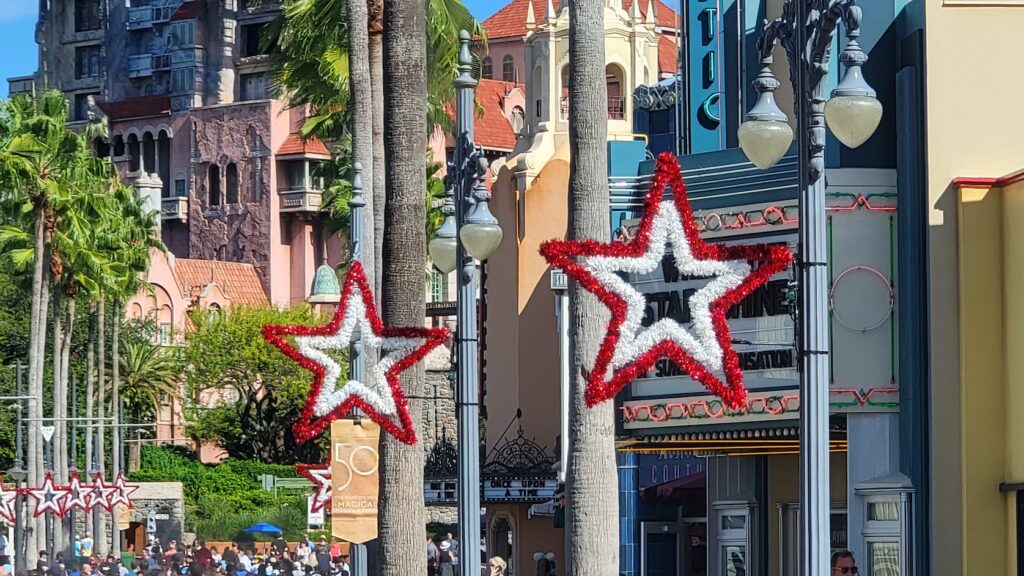 When does Disney World put up the Christmas decorations at the theme parks? 5