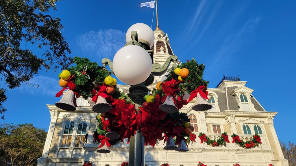 When does Disney World put up the Christmas decorations at the theme parks? 3