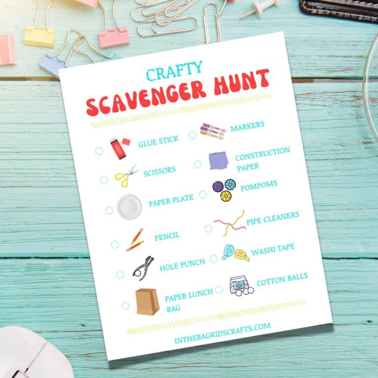 Crafty Scavenger Hunt for Kids with Free Printable