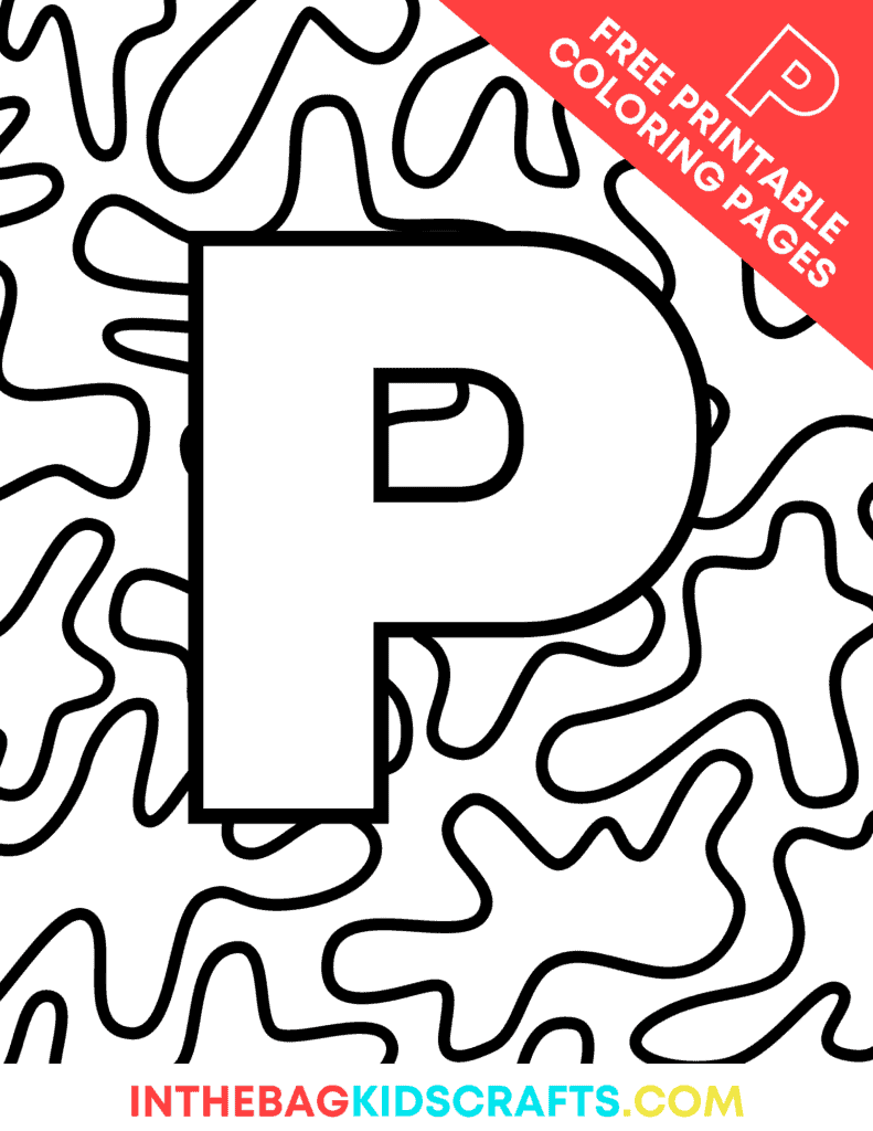 FREE Letter P Coloring Page for Kids 