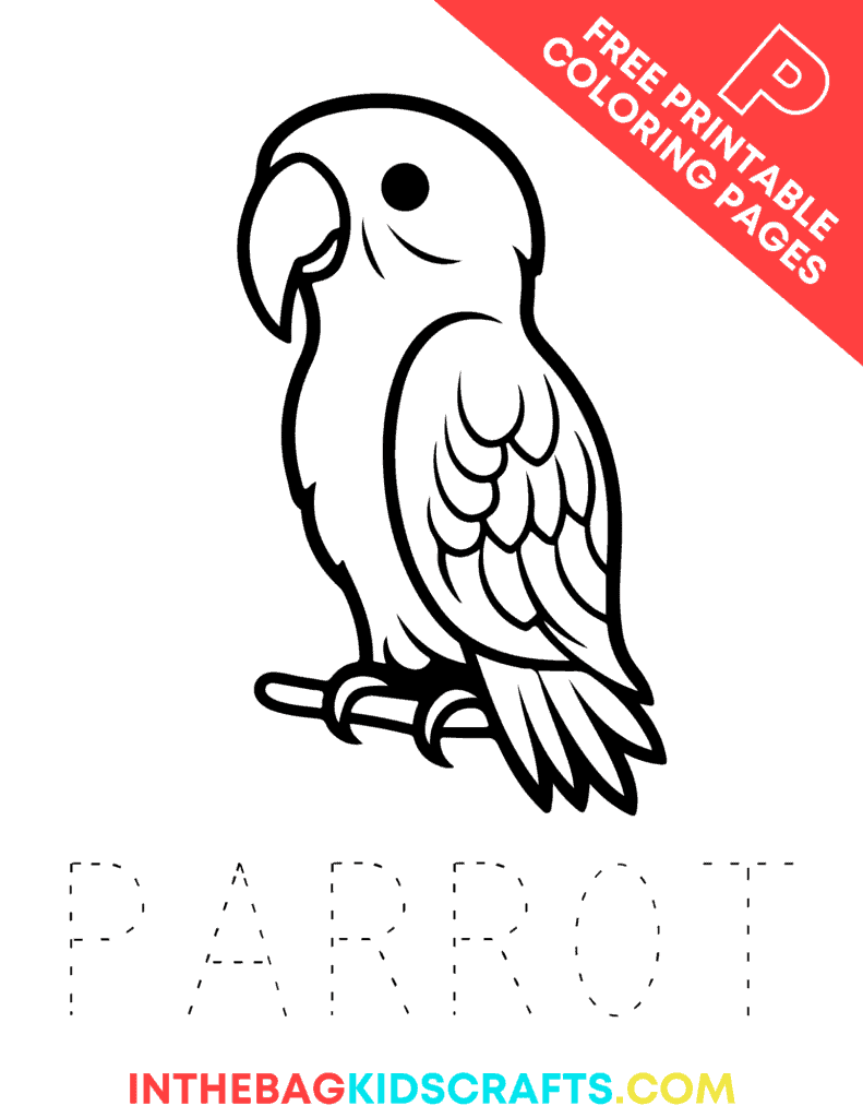 Letter P Coloring Pages for Preschoolers P is for Parrot Coloring page 