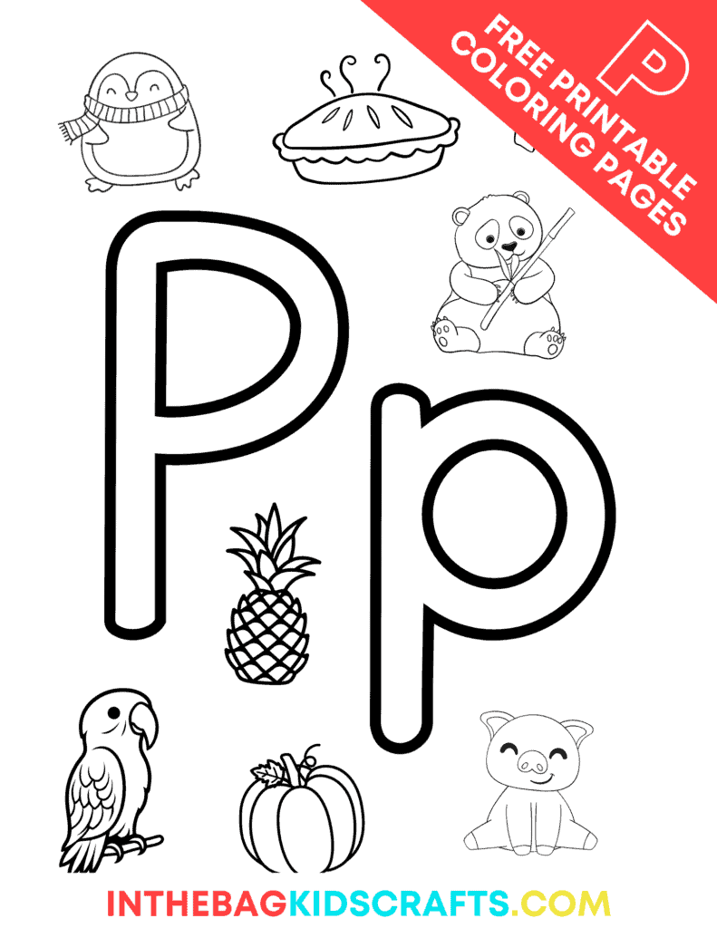 Letter P Coloring Pages for Preschoolers 