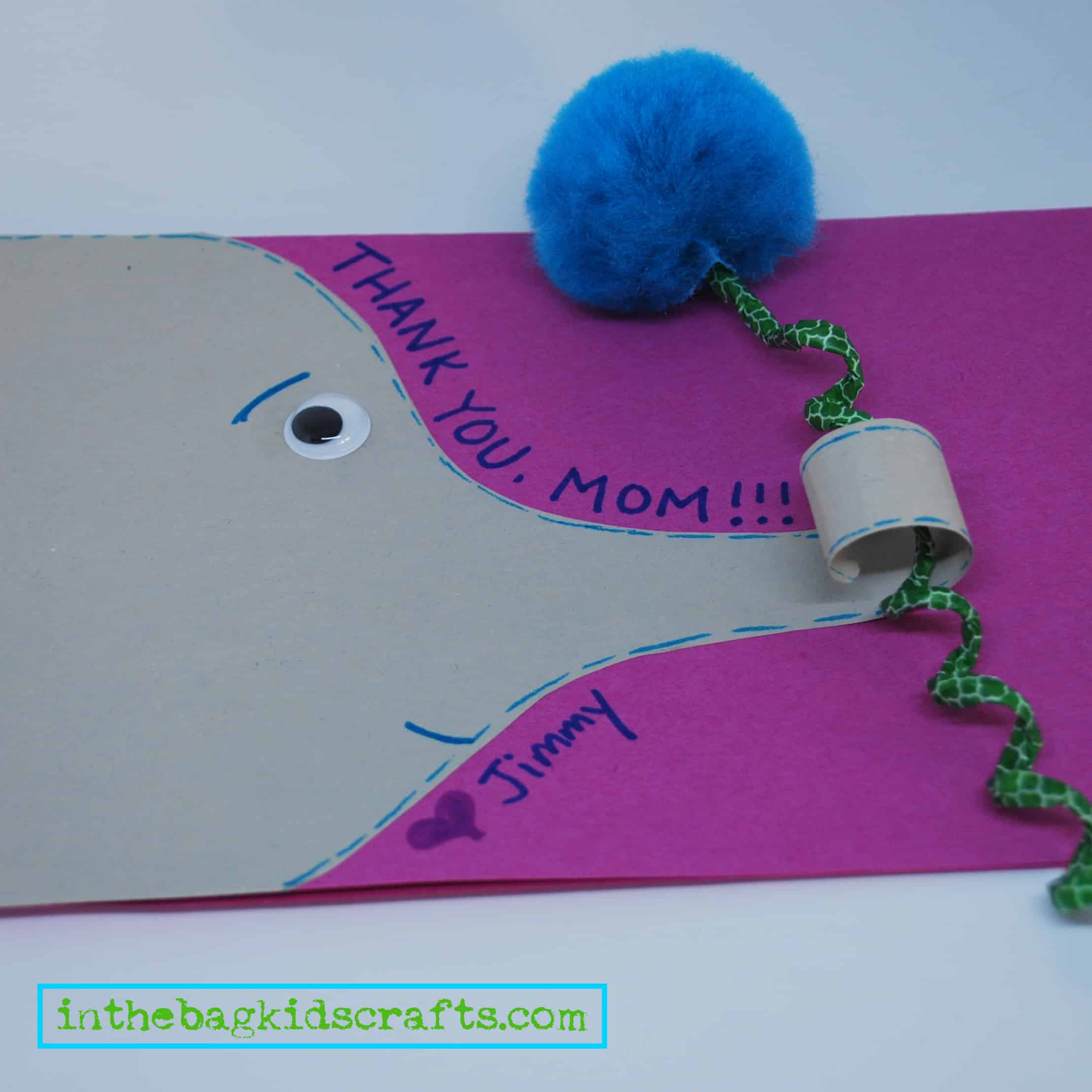 Elephant Thank You Card Kids Craft 