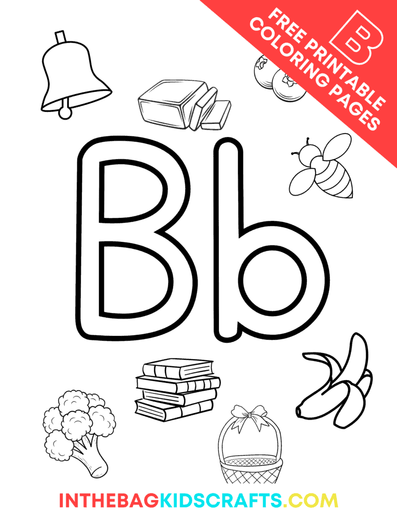 Things that Start with B Coloring Page
