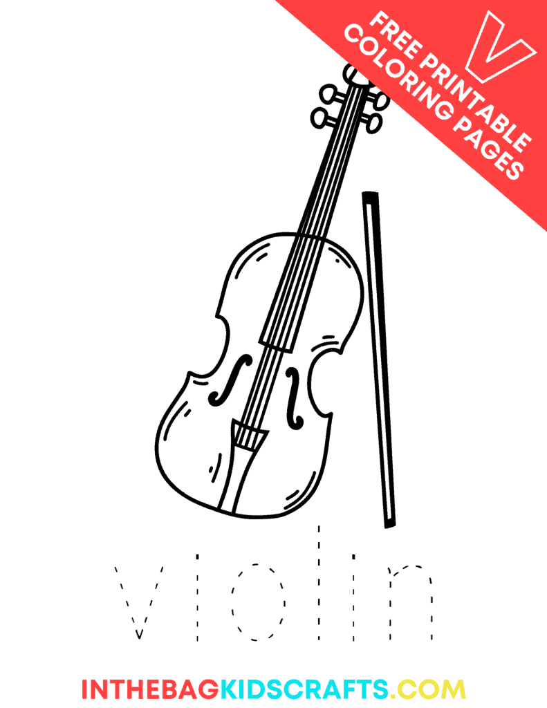 Letter V Coloring page V is for violin 