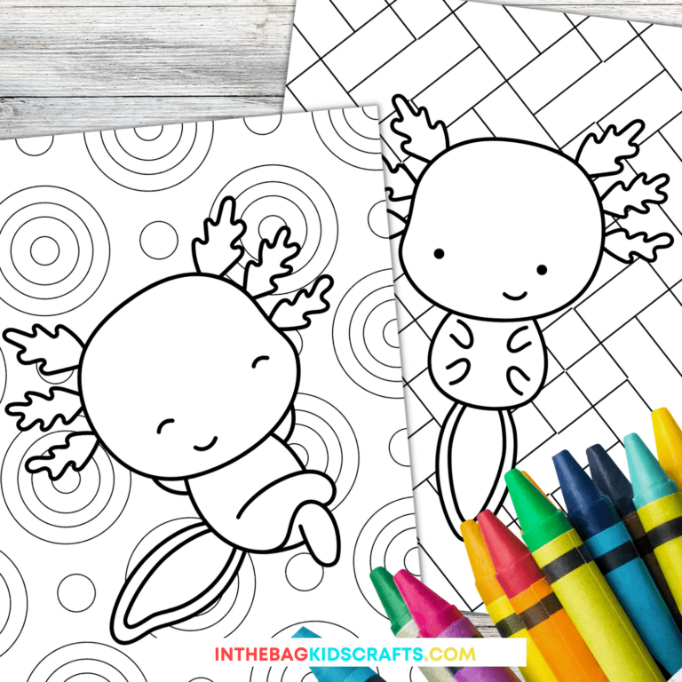 Printable Axolotl Coloring Pages for Kids