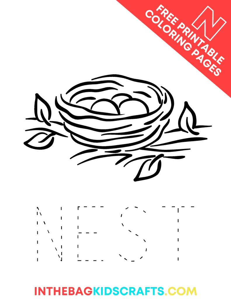 Preschool Coloring Pages Letter N 