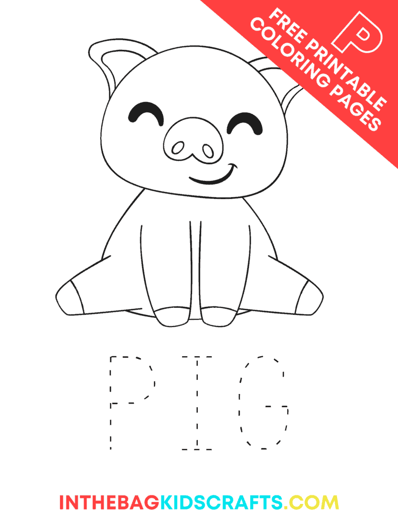 Letter P Coloring Pages for Kids P is for Pig Coloring Page 