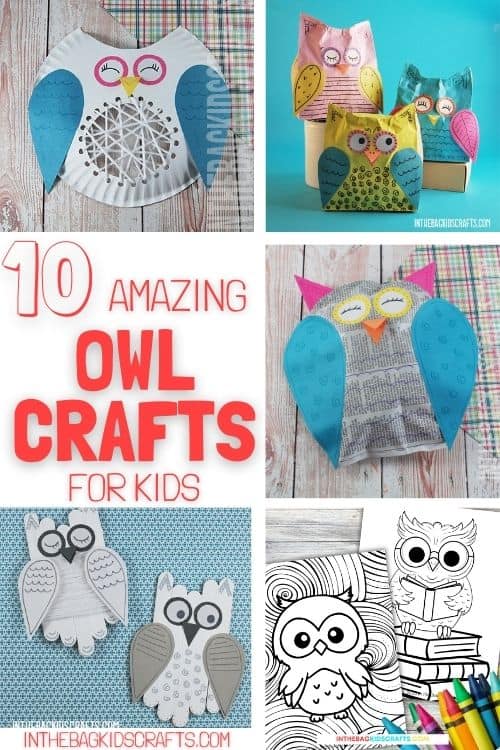 A vibrant collection of materials and completed projects showcasing owl crafts, perfect for easy crafts for kids.